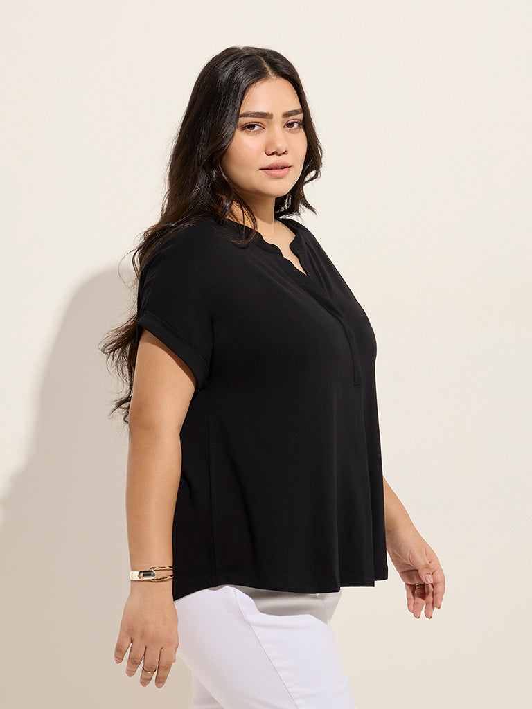 Gia Black Solid Top