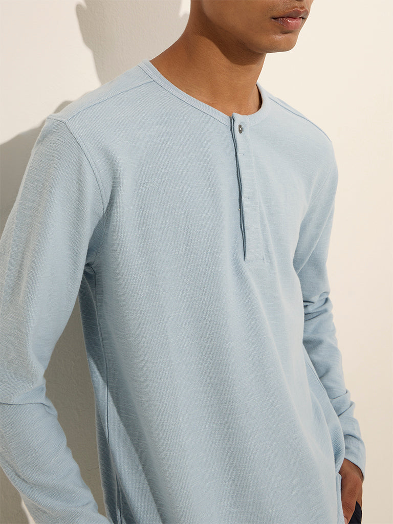 ETA Light Blue Slim-Fit Cotton T-Shirt