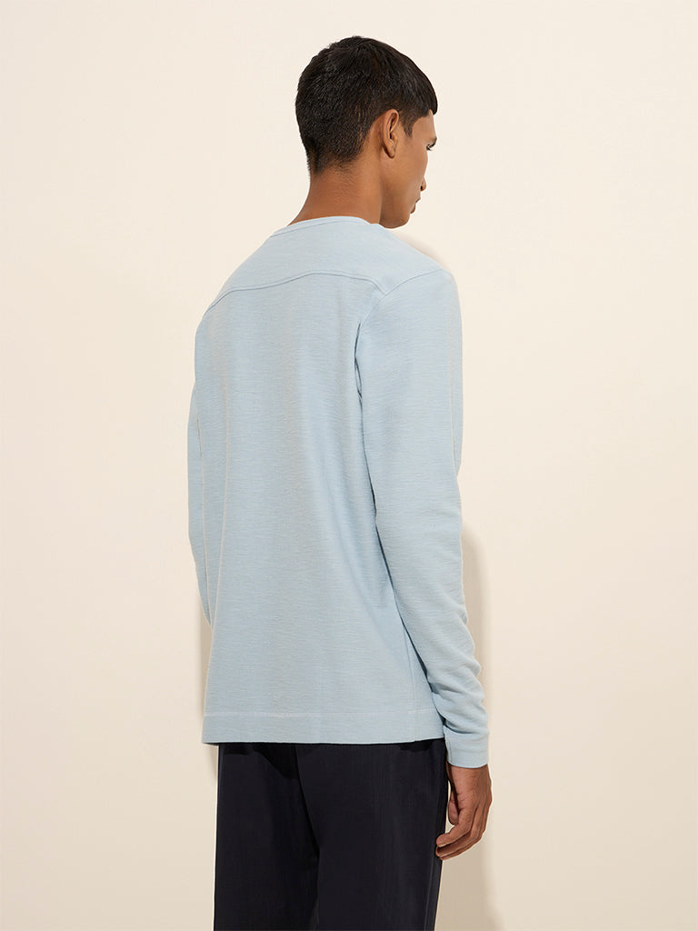 ETA Light Blue Slim-Fit Cotton T-Shirt