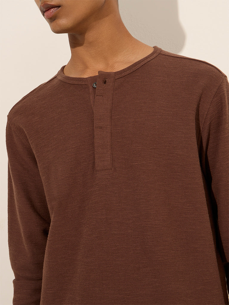 ETA Brown Slim-Fit Cotton T-Shirt