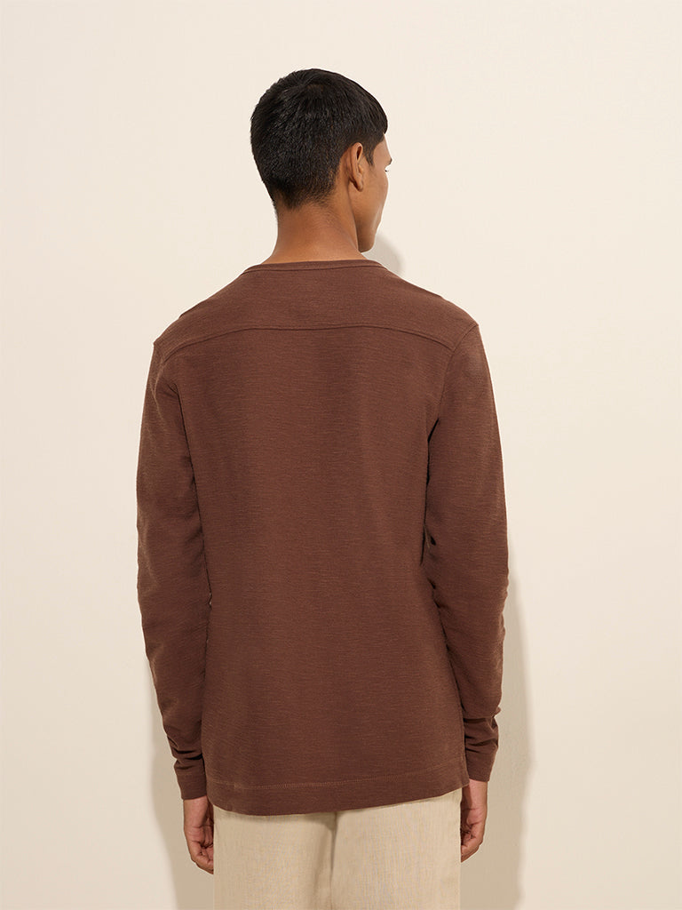 ETA Brown Slim-Fit Cotton T-Shirt