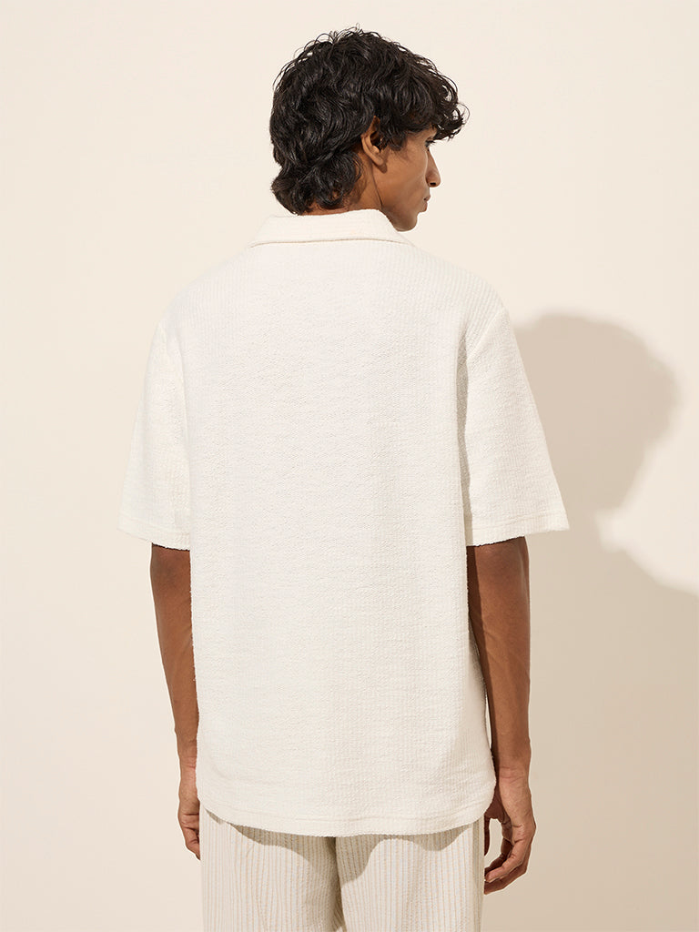 ETA Off-White Relaxed-Fit Cotton Polo T-Shirt