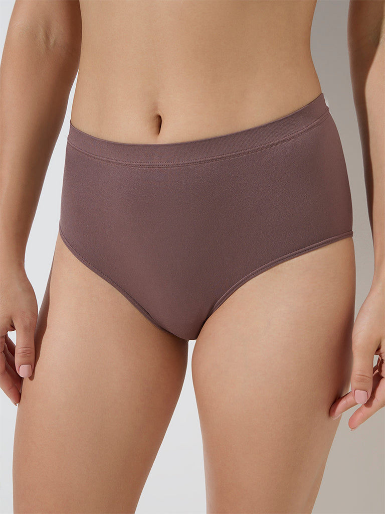 Wunderlove Brown Seam-Free Full Brief