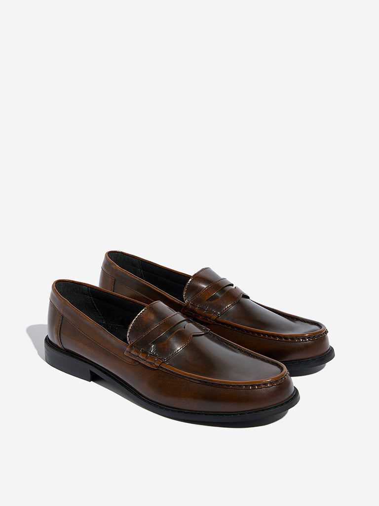 SOLEPLAY Tan Burgundy Loafers