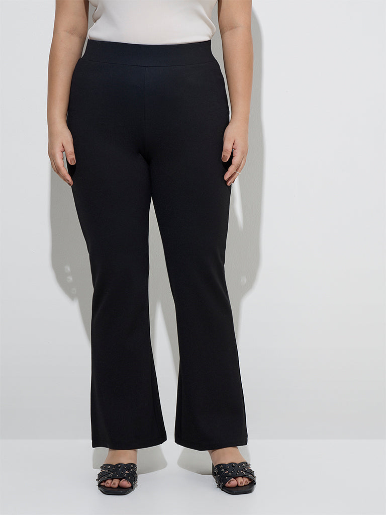 Gia Black High-Rise Bootcut Trousers