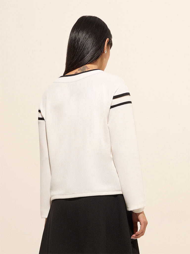 Studiofit Off-White Ribbed Jacket