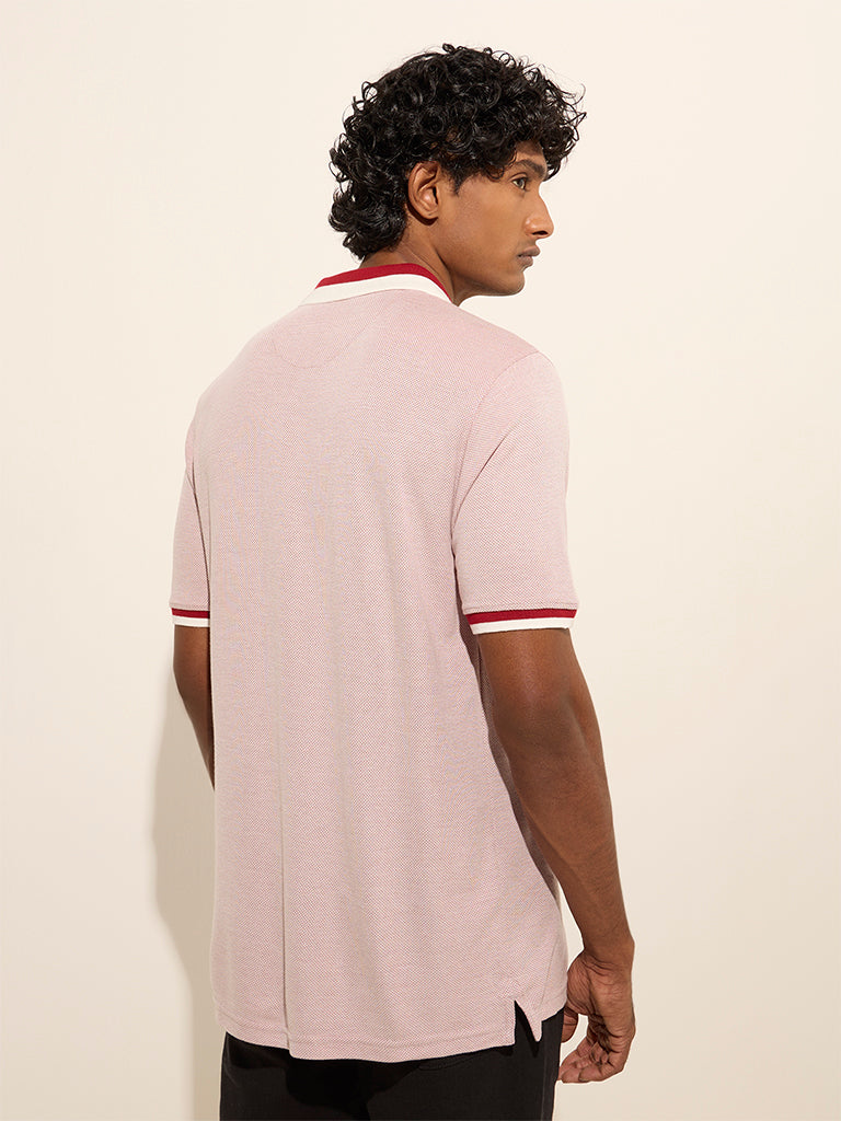 WES Casuals Red Relaxed-Fit Polo T-Shirt