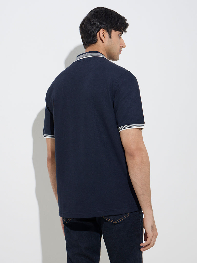 WES Casuals Navy Relaxed-Fit Polo T-Shirt