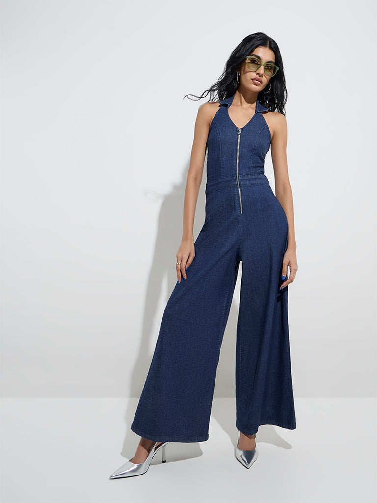 Nuon Dark Blue Denim Jumpsuit