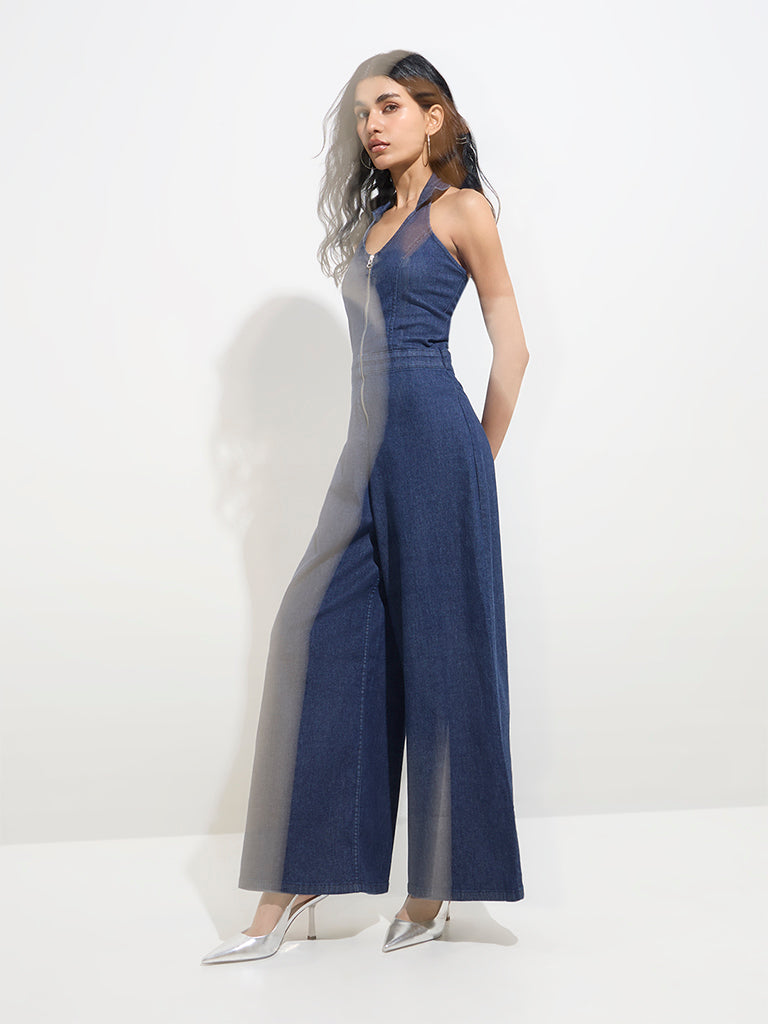 Nuon Dark Blue Denim Jumpsuit