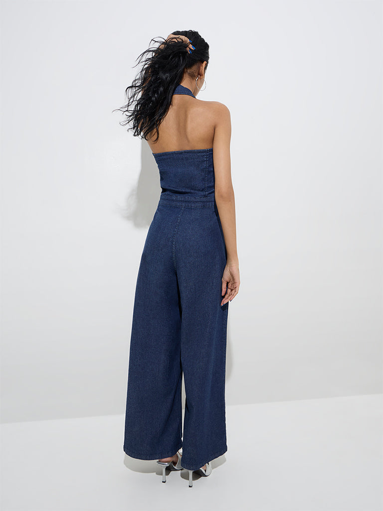 Nuon Dark Blue Denim Jumpsuit