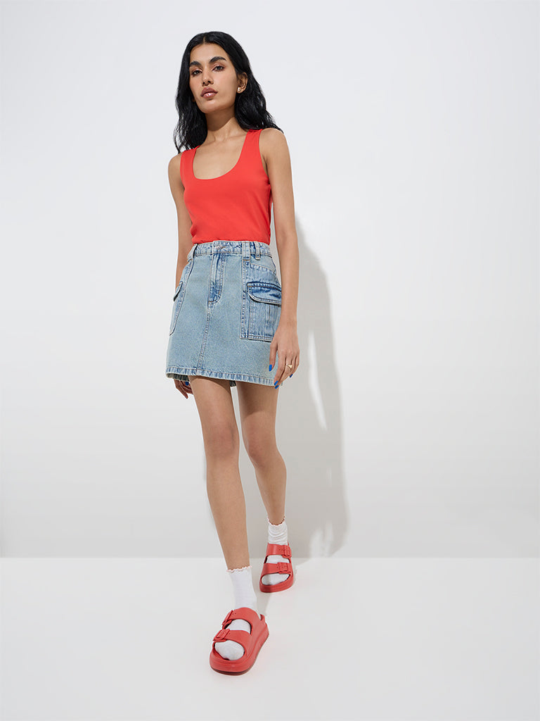 Nuon Red Solid Tank Top