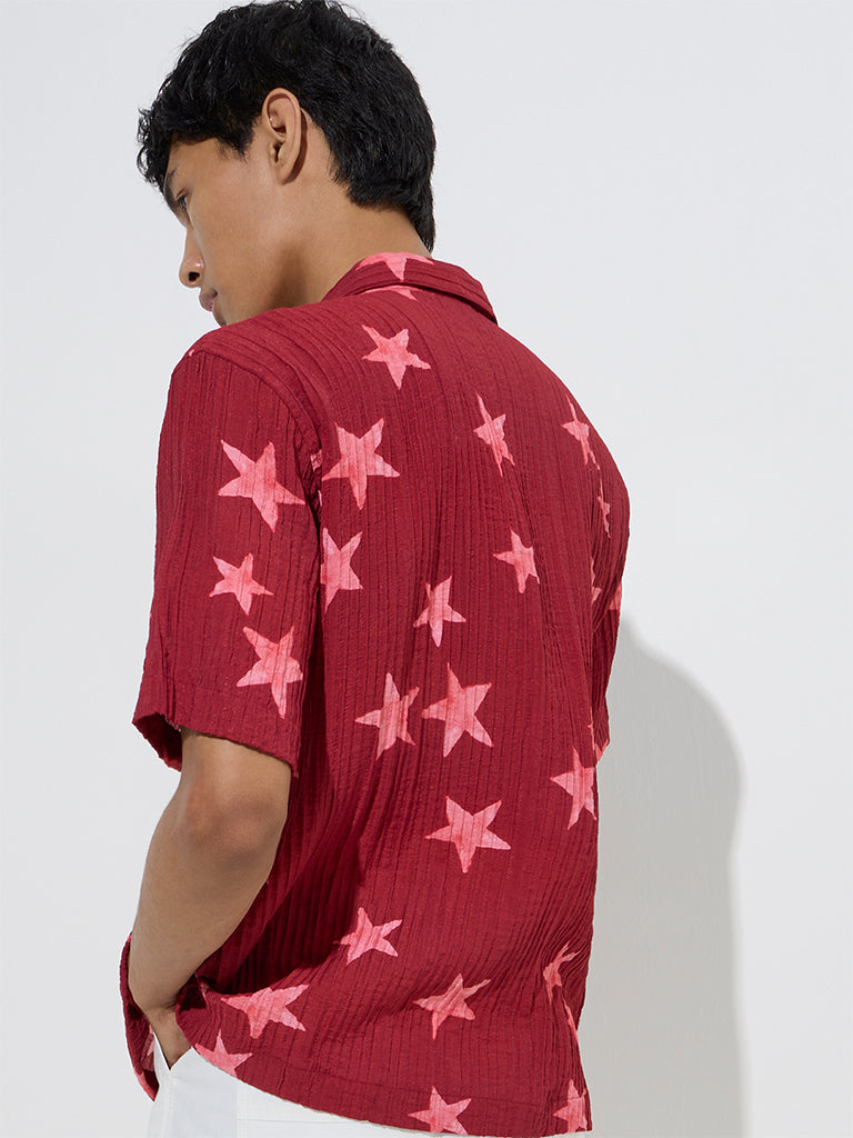 Nuon Red Star Printed Relaxed-Fit Cotton Shirt