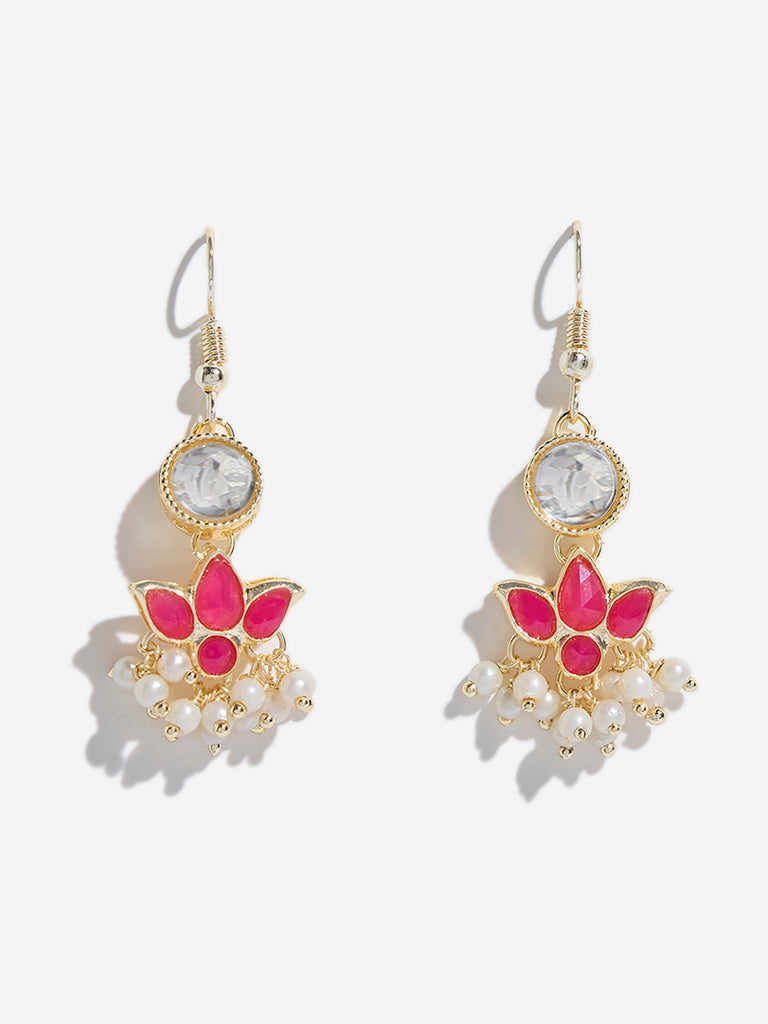 Westside Accessories Gold Lotus Basra Dangler Earrings