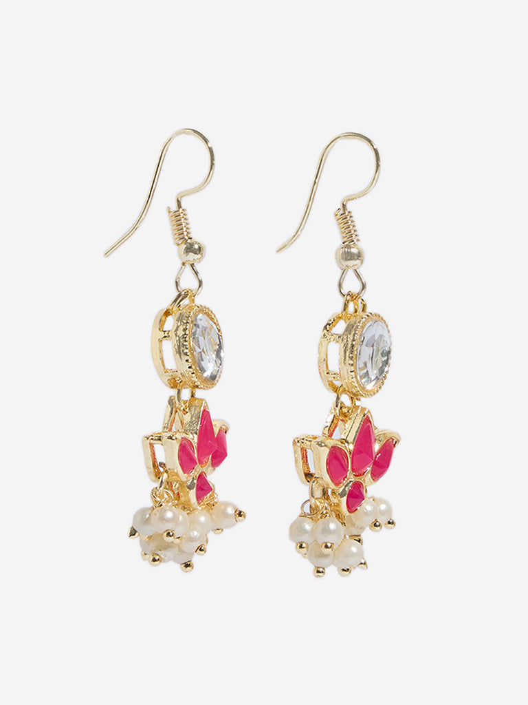 Westside Accessories Gold Lotus Basra Dangler Earrings