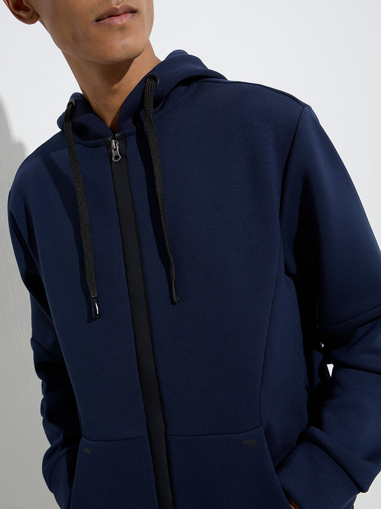 Studiofit Navy Solid Relaxed-Fit Jacket