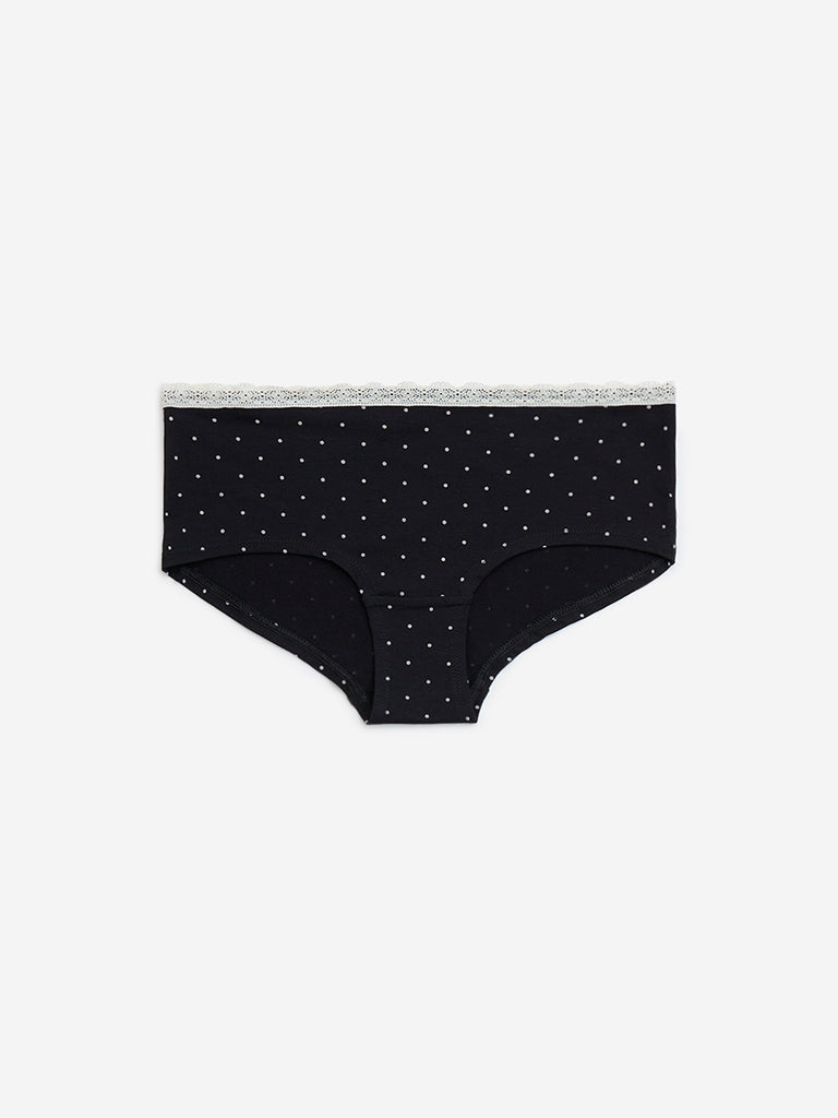 Superstar Black Printed Cotton-Blend Briefs - Pack of 2