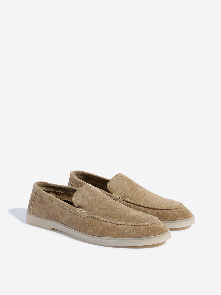 SOLEPLAY Beige Faux-Suede Loafers