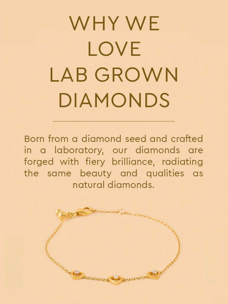 Tripe Lab Diamond Heart Prong Bracelet