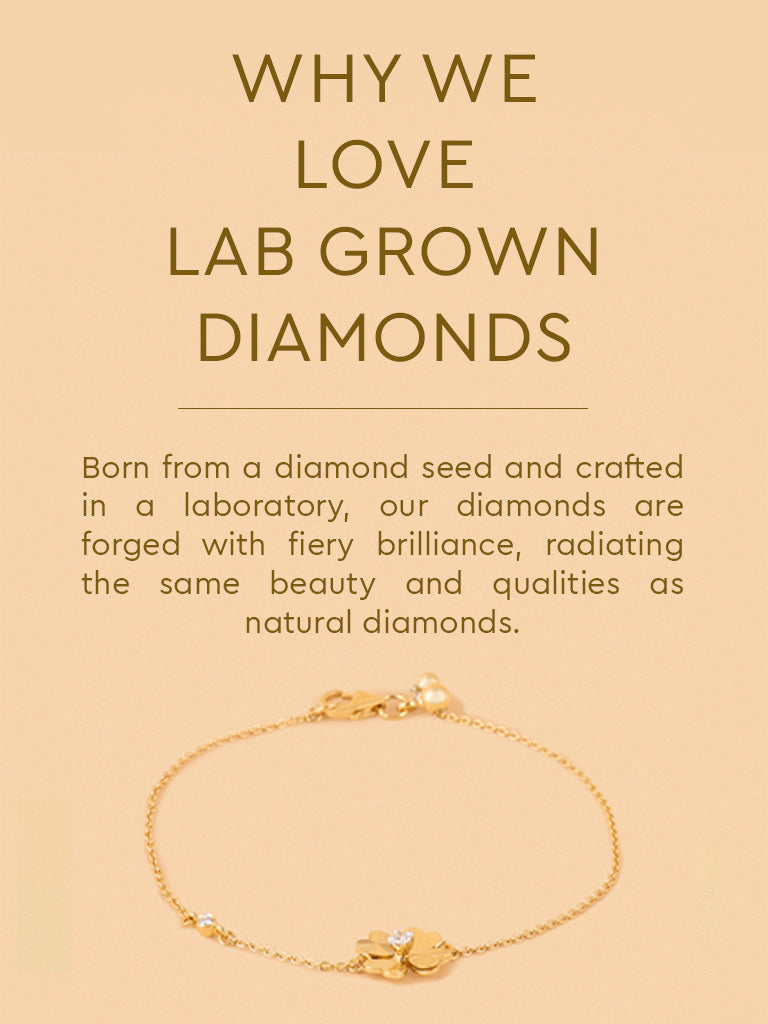 Minimalist Lab Diamond Clover Heart Chain Bracelet