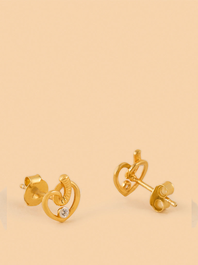 Twisted Lab Diamond Rope Heart Studs