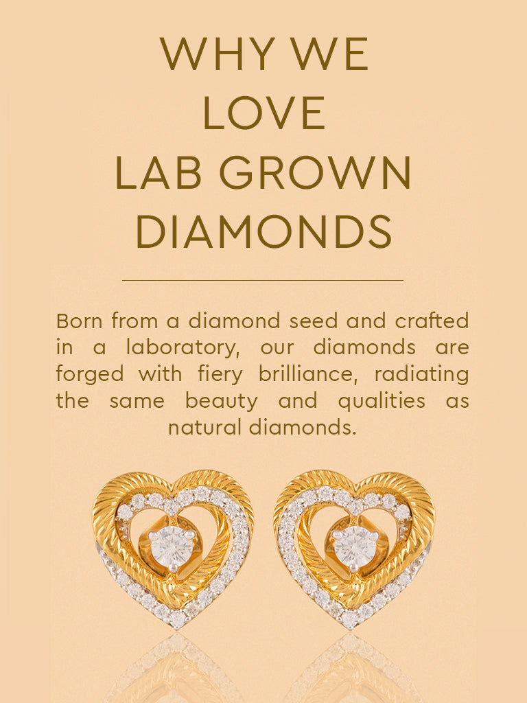 Dual Layered Lab Diamond Halo Heart Studs