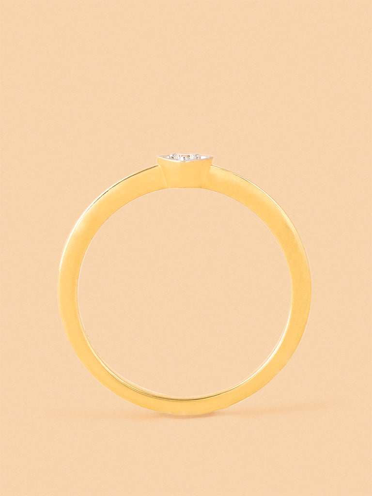 Classic Lab Diamond Pinched Shank Heart Ring