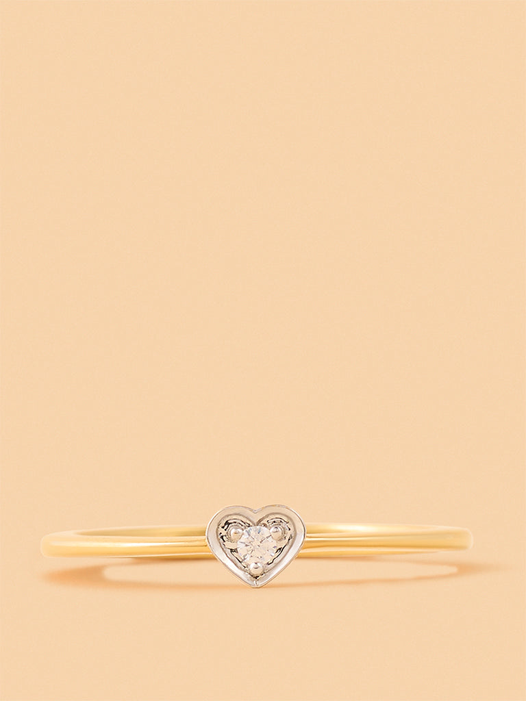 Classic Lab Diamond Pinched Shank Heart Ring