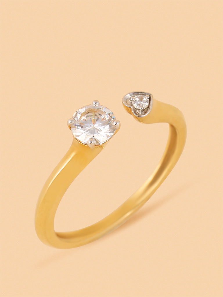 Twinlab Diamond Heart Open Ring