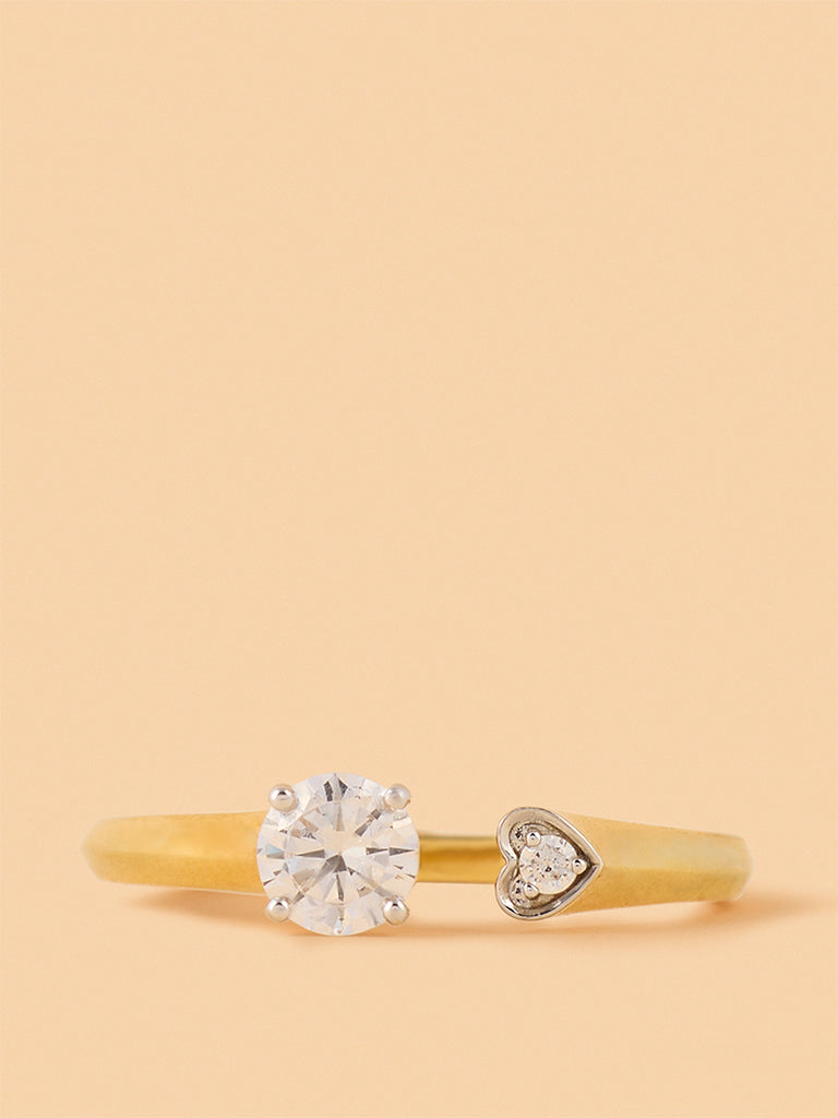 Twinlab Diamond Heart Open Ring