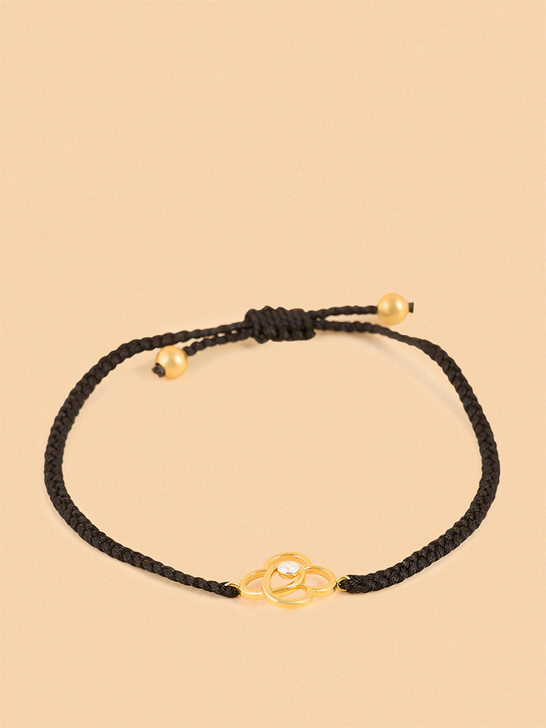 Delicate Floral Lace-Diamond Macrame Bracelet