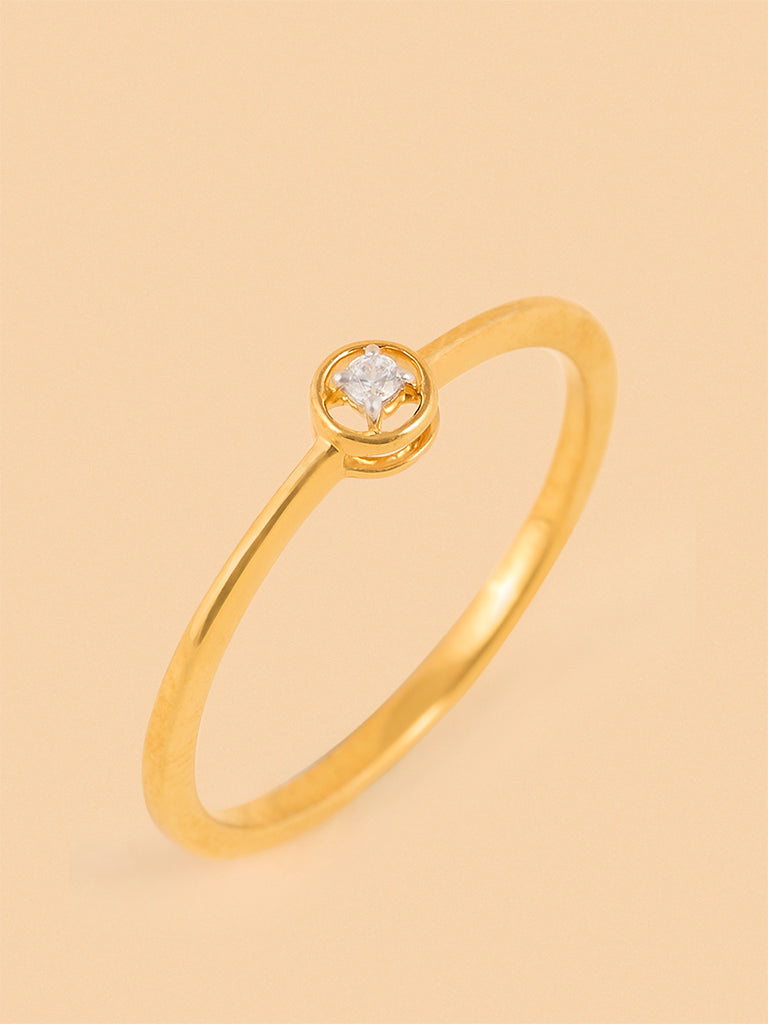 Gold Solitaire Sparkle Ring