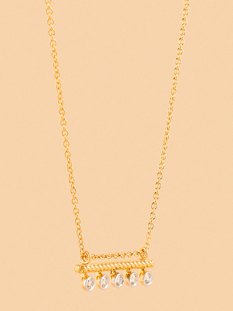 Linear Lab-Diamond Pendant Necklace