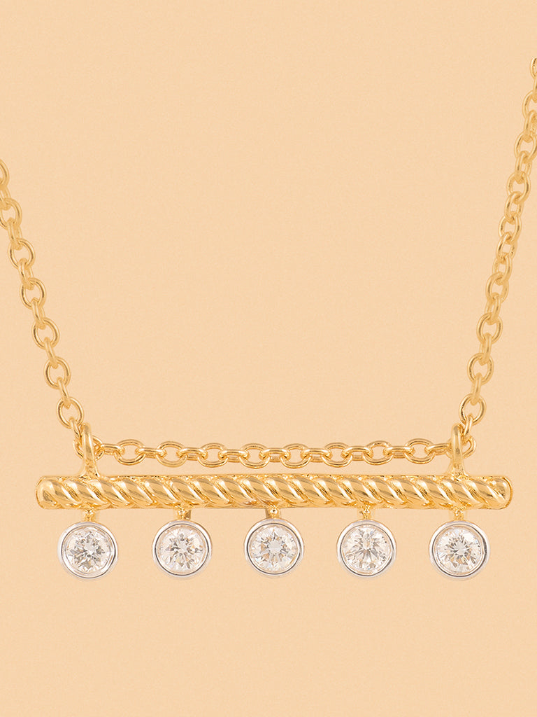 Linear Lab-Diamond Pendant Necklace