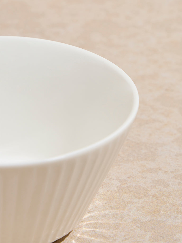 Westside Home White Ripple Serving Bowl - Small
