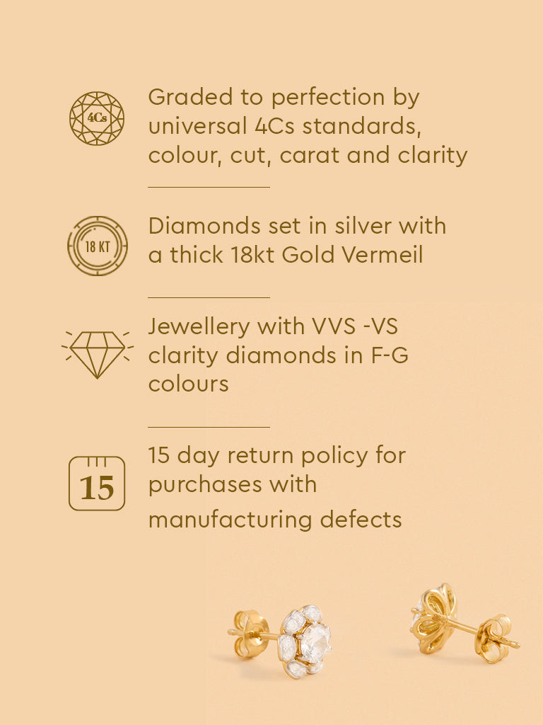 Gold Classic Floral Earrings