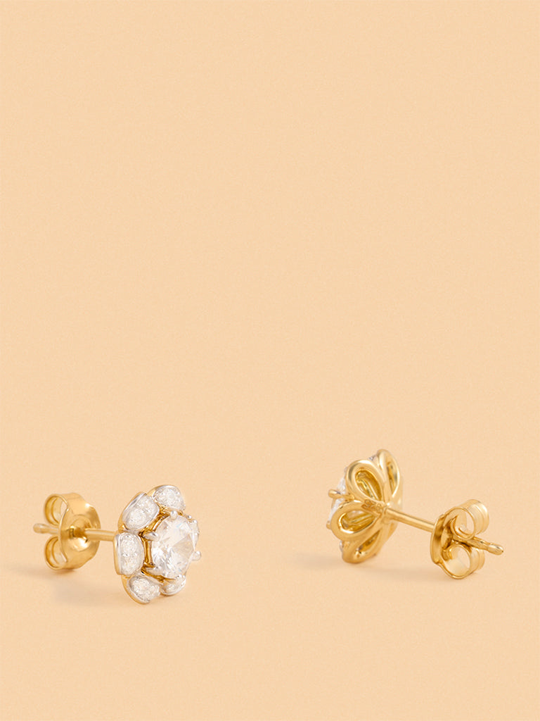 Gold Classic Floral Earrings
