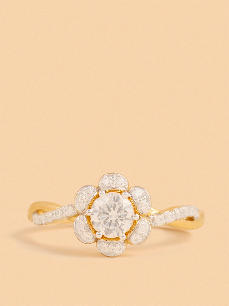 Gold Classic Floral Ring