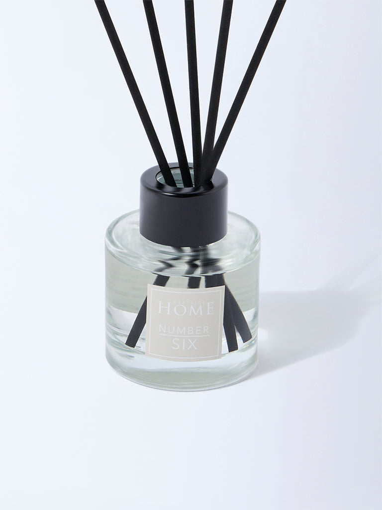 Westside Home Clear Noir Fragrance Diffuser with Five Reed Sticks