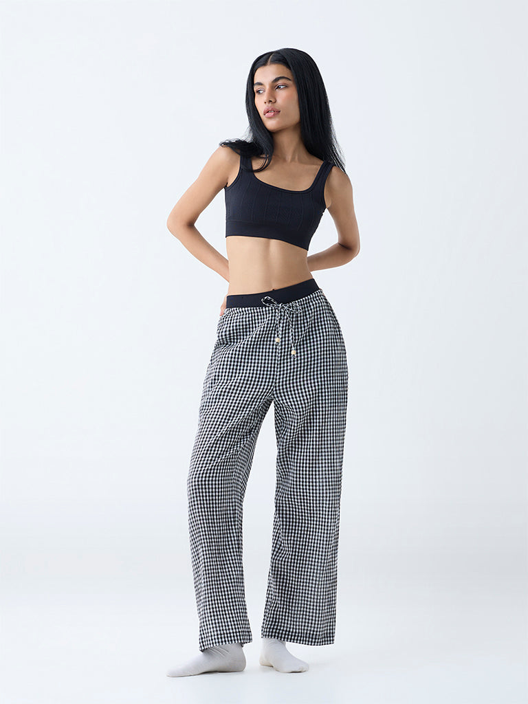 Superstar Black Knit-Textured Seam-Free Padded Bra