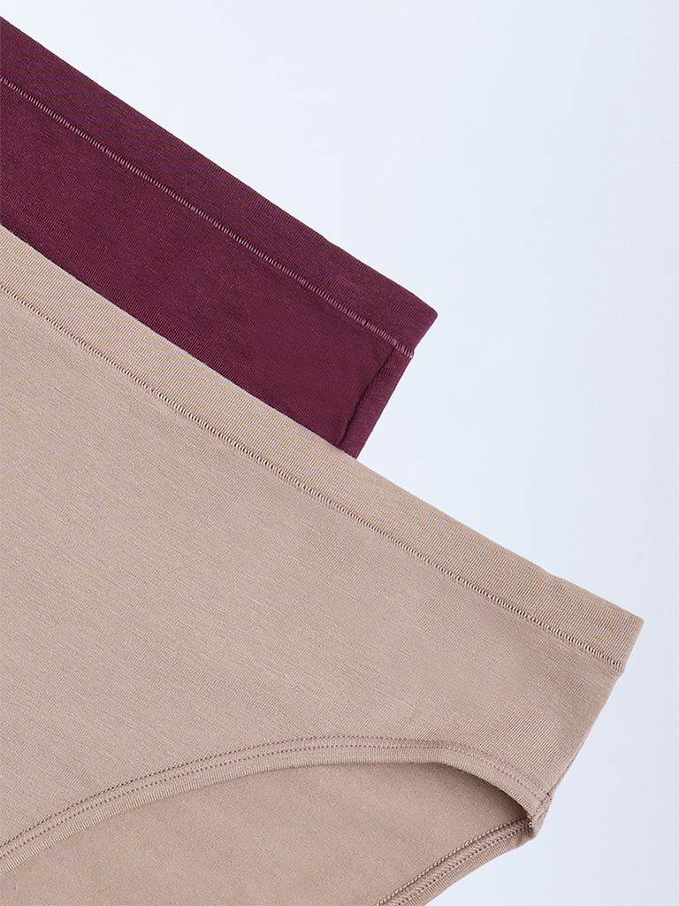 Wunderlove 2-Pack Cotton-Blend Hi-Leg Briefs