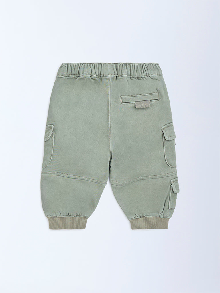 HOP Baby Boys Sage Mid-Rise Cotton-Blend Joggers