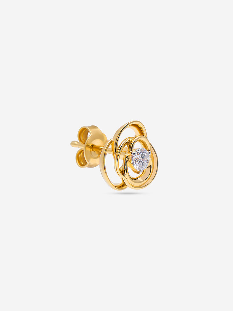 Gold Rosette Lab Diamond Stud Earrings