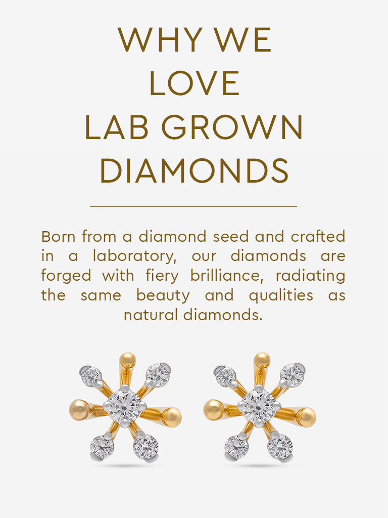 Cluster Lab Diamond Stud Earrings