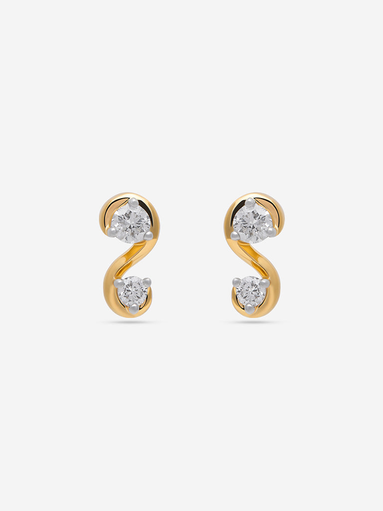 Gold and Lab Diamond Stud Earrings