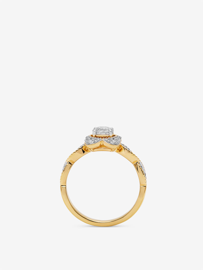 Solitaire Gold Plated Lab Diamond Ring