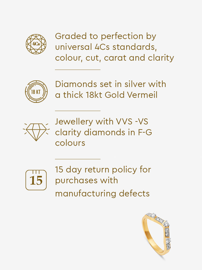 Chevron Lab Diamond Ring