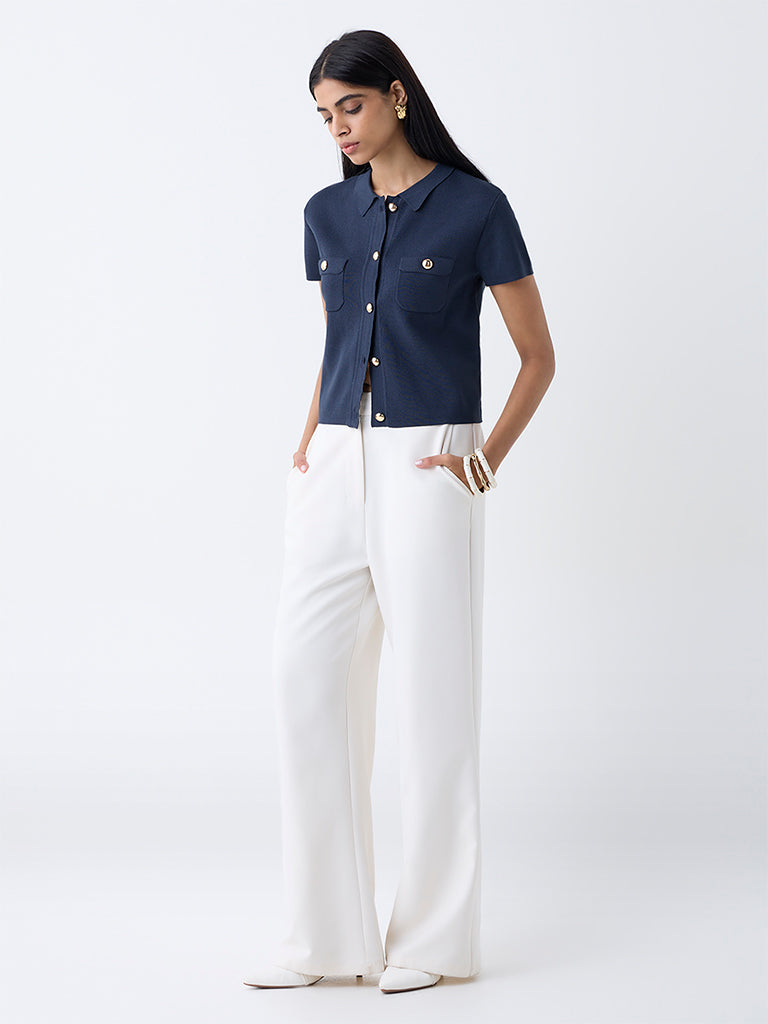 Wardrobe Navy Solid Top