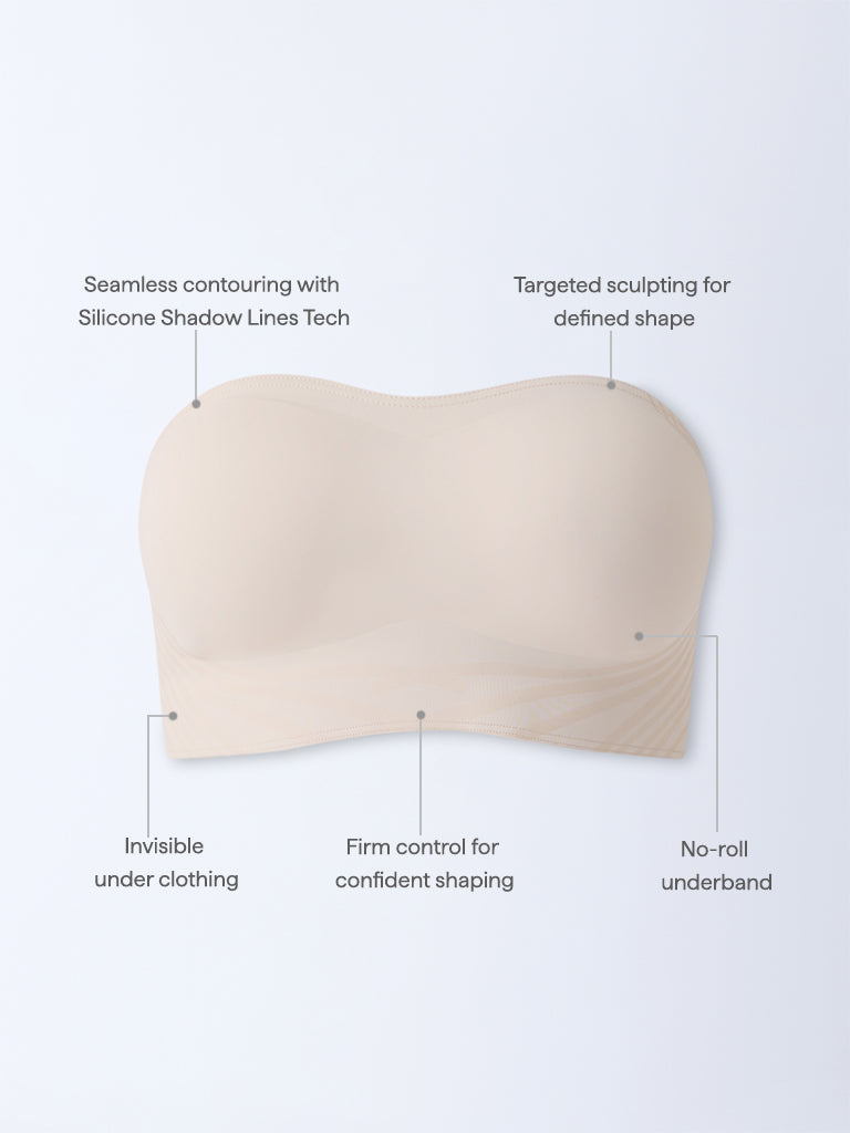 Wunderlove Light Beige Shadow Sculpt Padded Bandeau Bra