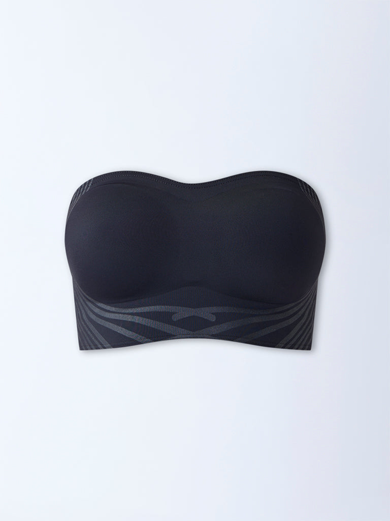 Wunderlove Black Shadow Sculpt Padded Bandeau Bra